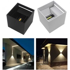 12W AC85-265V Square Modern Aluminum LED Up and Down Wall Light Adjustable Beam Angle IP65